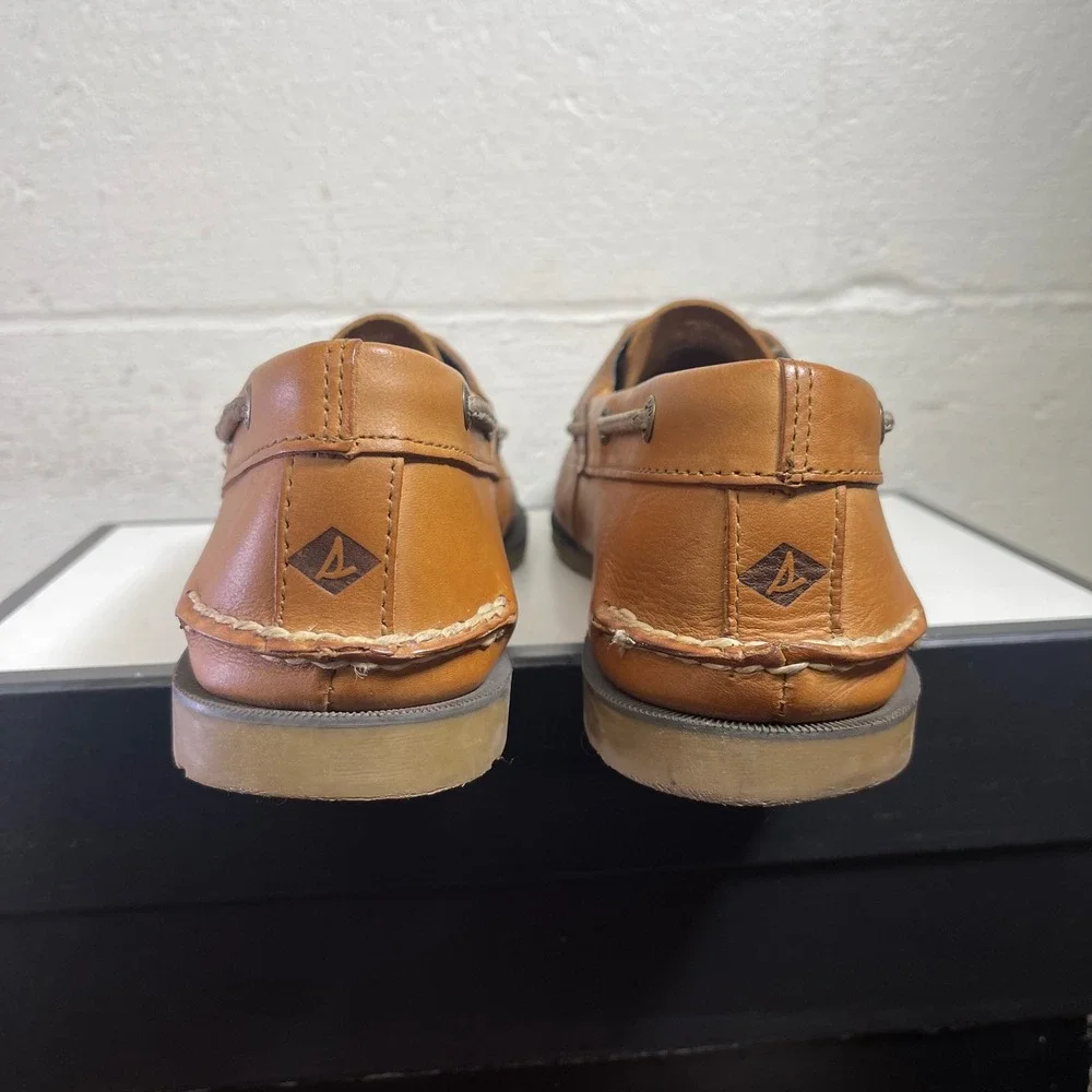 Sperry Top Sider Leeward 077789 Boat Shoes Brown Leather Slip On Men's 12 M